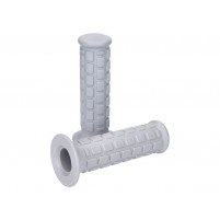 Šedé gumové rukojeti s klasickým vzorem pro mopedy s 22 mm řídítky